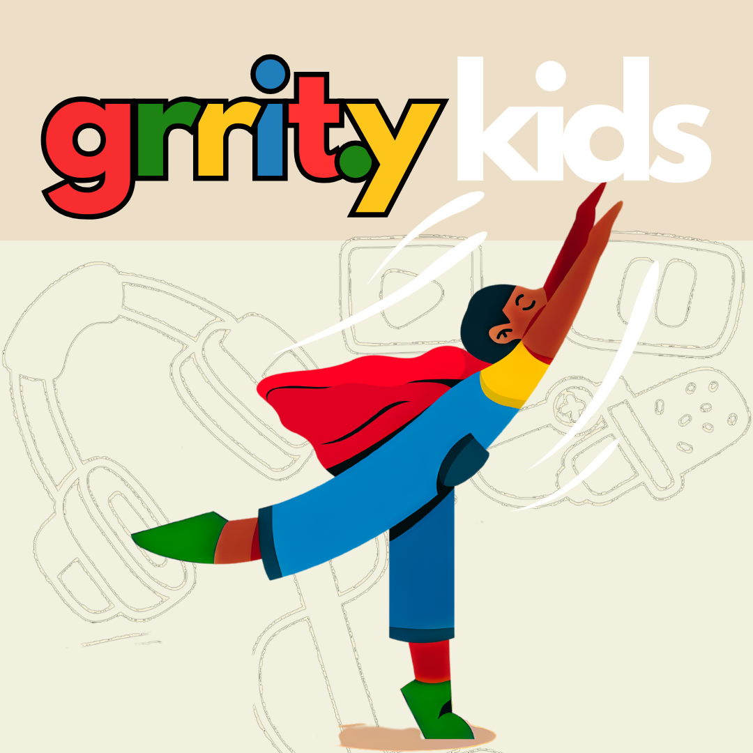 grrit.ykids — a kid superhero mid-flight